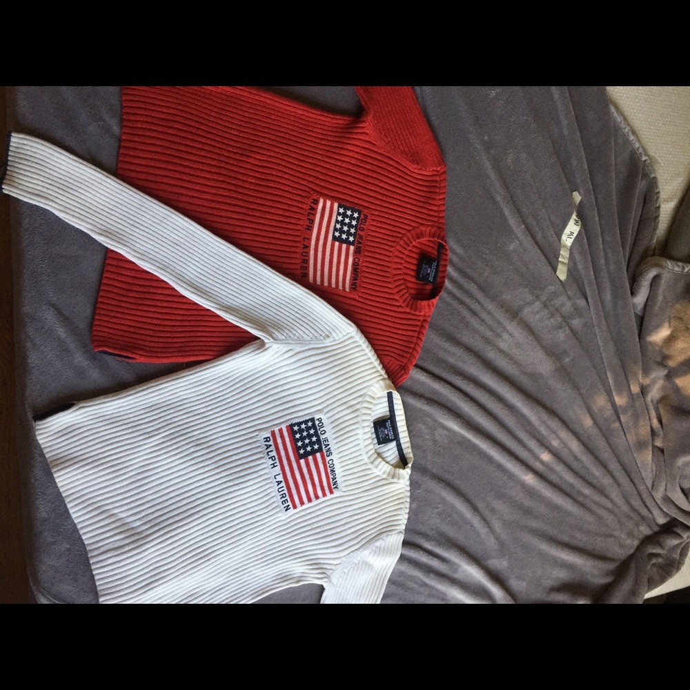 Polo American Flag Knit sweaters. Unisex